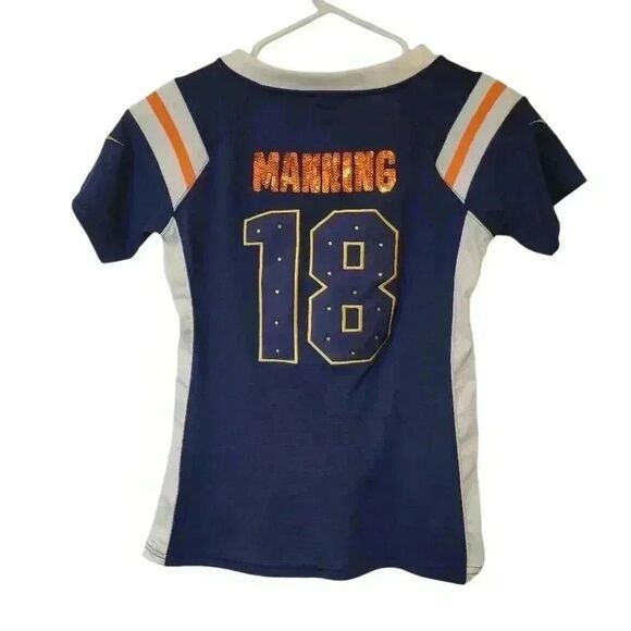 NFL Denver Broncos Eli Manning Women's Navy & Orange Jersey - Picture 6 of 9